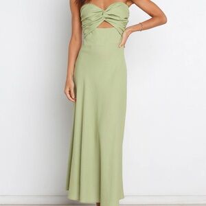 Petal & Pup Strapless Sage Dress